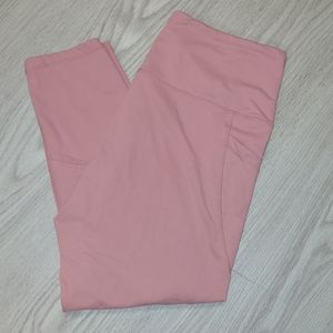 Pink Capri Leggings, Size Large